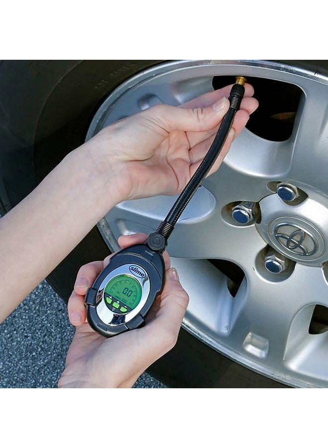 سلايم مقياس ضغط الإطارات الرقمي 0-100 رطل/انش مربع، أسود وأخضر 2.794 x 17.526 x 13.208 سم20202 - Image 3